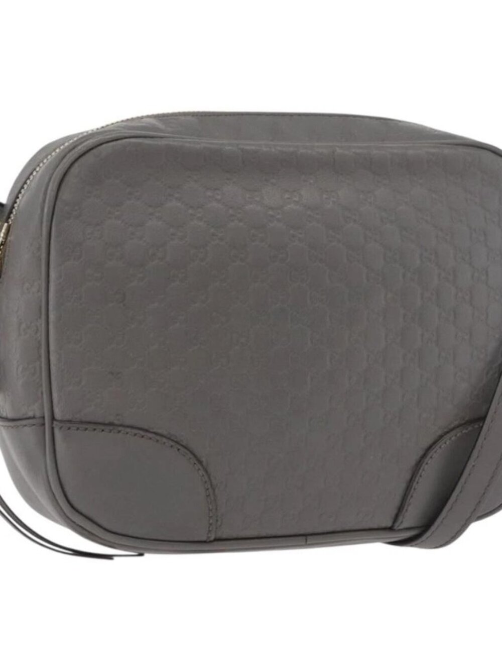 Share GUCCI Micro GG Canvas Guccissima Bag Leather Outlet Gray Gold 449413 Auth